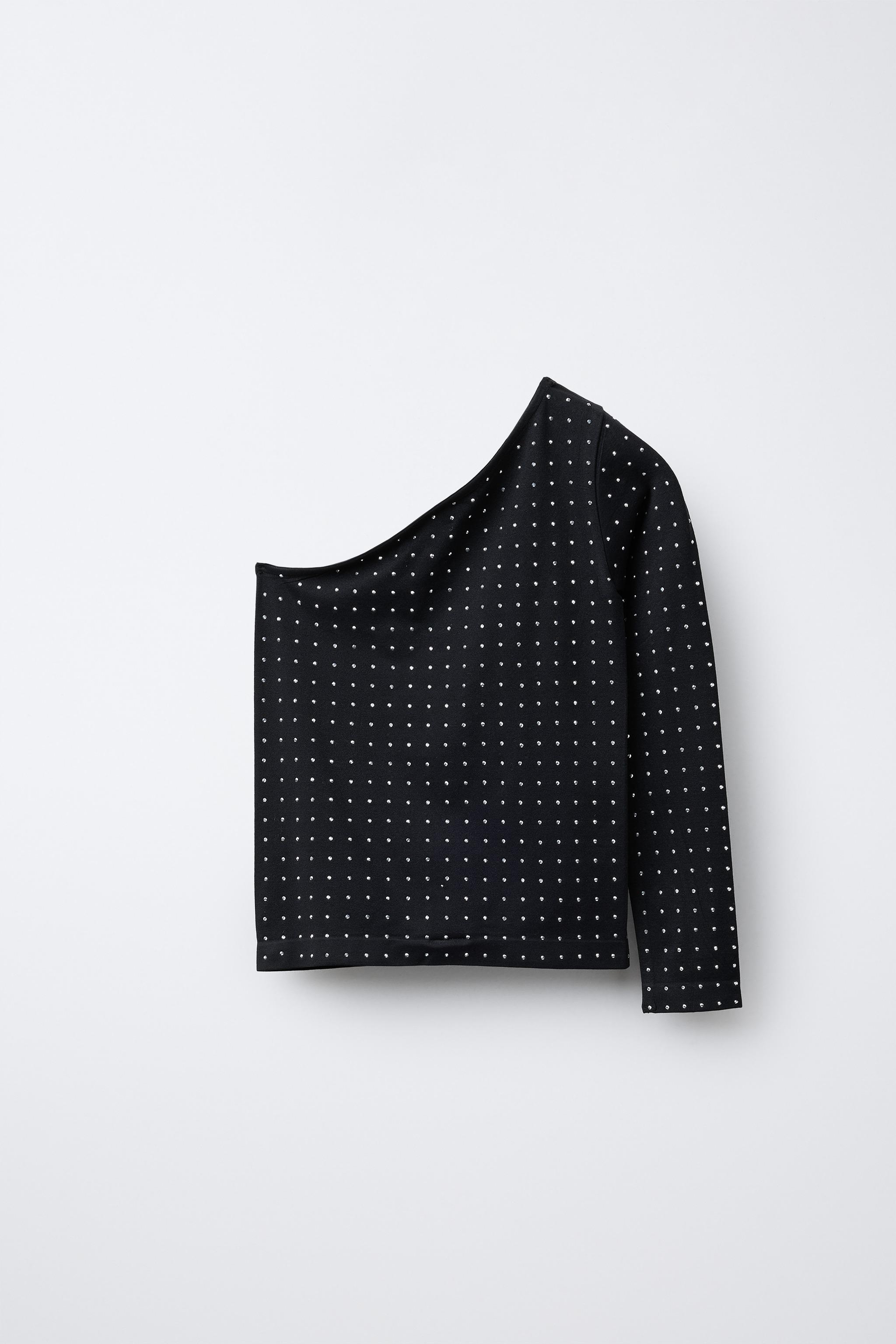 T-SHIRT ASYMÉTRIQUE SEAMLESS STRASS